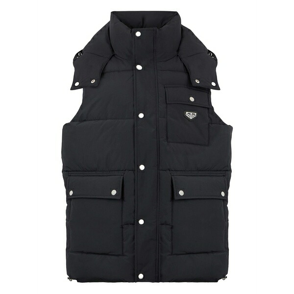 フィリッププレイン メンズ ジャケット＆ブルゾン アウター Hooded-puffer gilet Black｜asty