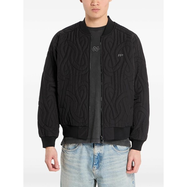 フィリングピース メンズ ジャケット＆ブルゾン アウター Quilted bomber jacket Black｜asty