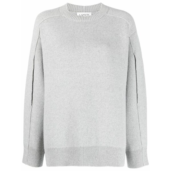 ランバン レディース 編み物\u0026スウェーター アウター Round-neck cape-back jumper Grey