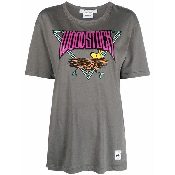 フィロソフィーデロレンゾセラフィーニ レディース プルオーバー トップス Graphic-print cotton t-shirt Grey
