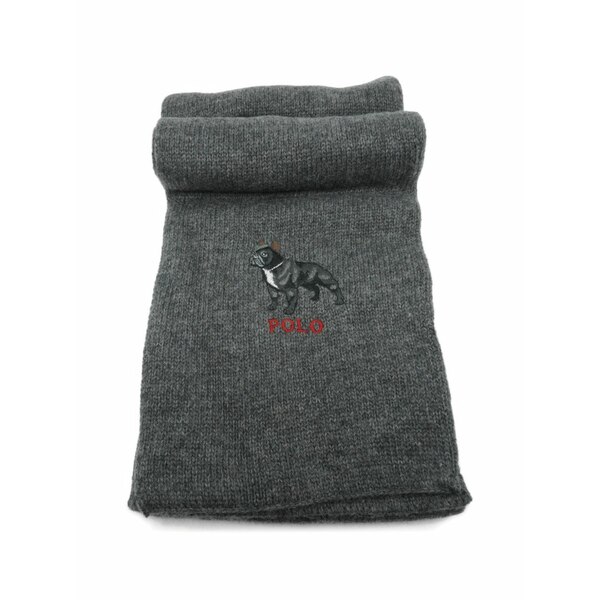 ラルフローレン メンズ 消音装置・袈裟・えり巻き 佩び物 Bulldog embroidered scarf Grey
