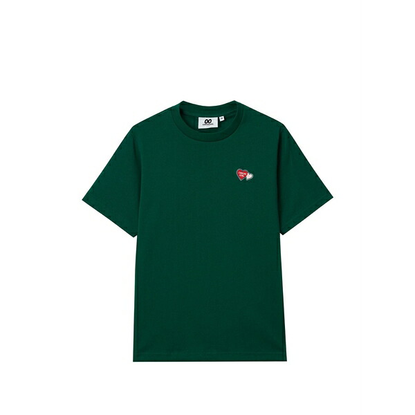 黒茶 レディース プルオーバー トップス Embroidered-heart t-shirt Green