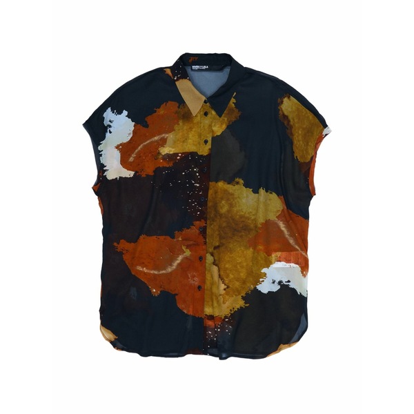 ビンバ イ ローラ レディース シャツ トップス Blot pattern button shirt Black｜asty