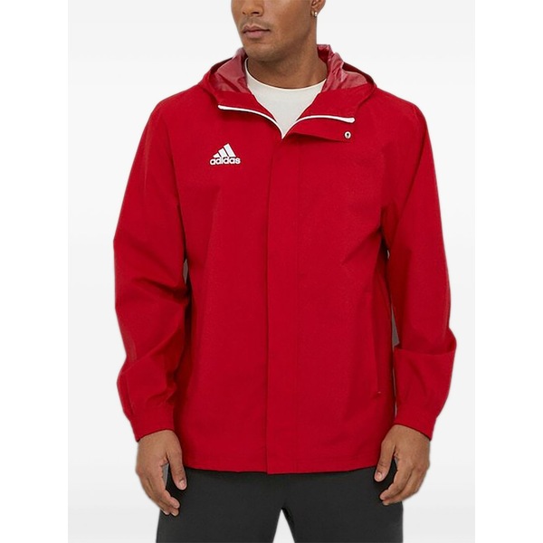 アディダス メンズ 上衣＆上衣 アウター Hooded zip jacket Red