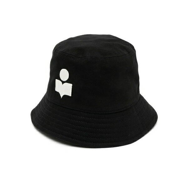 イザベル マラン レディース 帽子 アクセサリー Haley embroidered-logo bucket hat Black｜asty