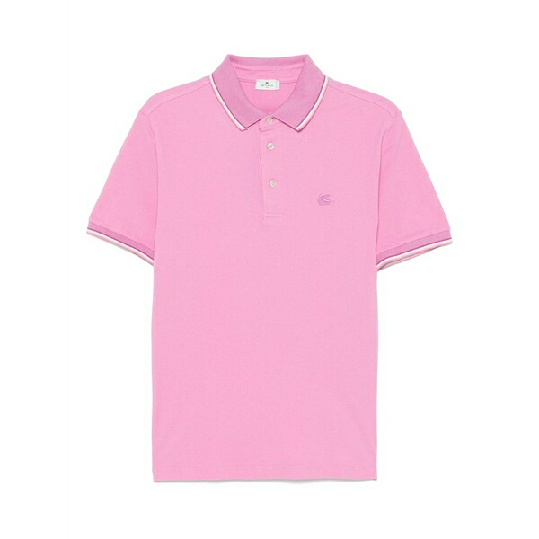 エトロ メンズ スポーツシャツ トップス Pegaso-embroidered polo shirt Pink