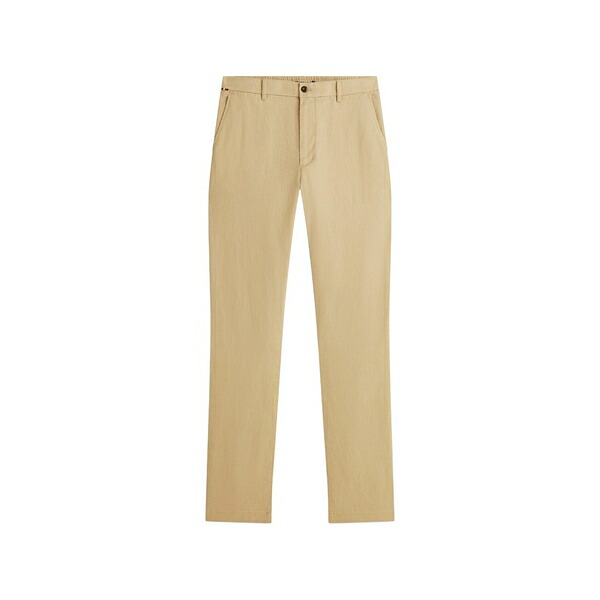 トミー ヒルフィガー メンズ 心地よいズボン下 ボトムス Denton straight-leg elasticated-waistband linen trousers Neutrals
