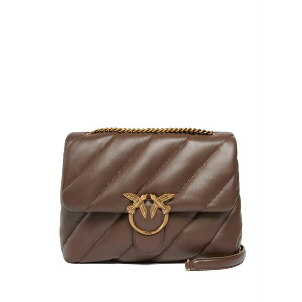 ピンコ レディース ショルダーバッグ 御徒面子 Quilted crossbody bag Brown