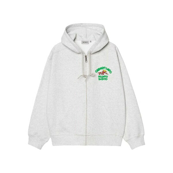 鉄道車両ハート型 メンズ パーカー・スウェットシャツ アウター Pronto subito-print zip-up hoodie Grey