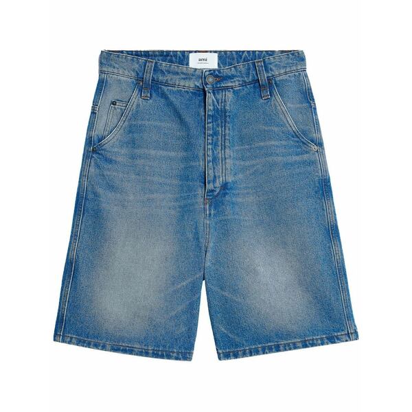 意中の女 メンズ 心地好いズボン下 ボトムス Alex wide-leg denim shorts Blue