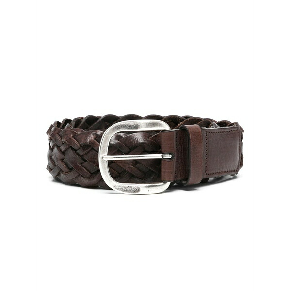 ゴールデングース メンズ ベルト アクセサリー Woven leather belt Brown|asty
