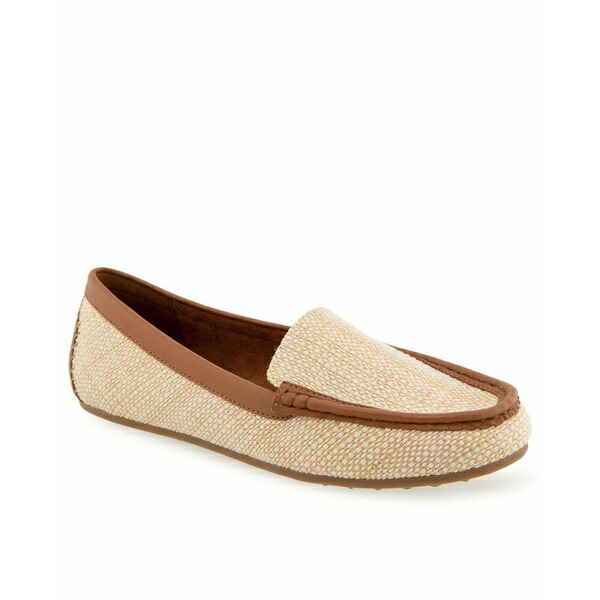 エアロソールズ レディース スリッポン・ローファー シューズ Women's Over-Drive Round Toe Loafer Flats Natural Raffia画像