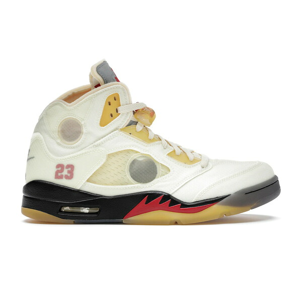 Jordan ジョーダン メンズ スニーカー  【Jordan 5 Retro Off-White Sail】  大いさ US_M_4.5 Sail/Fire Red-Muslin-Black メンズ靴-スニーカー