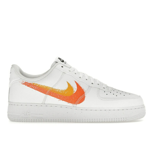 Nike ナイキ メンズ スニーカー  【Nike Air Force 1 Low \u002707 Spray Paint Swoosh White Safety Orange】  大きさ US_7(25.0糎) White/University Gold/Black/Safety Orange