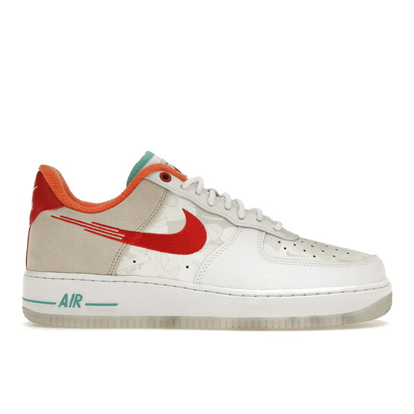 Nike ナイキ メンズ スニーカー  【Nike Air Force 1 Low \u002707 PRM Just Do It White Red Teal】  大きさ US_7.5(25.5糎) Summit White/University Red-White-Washed Teal