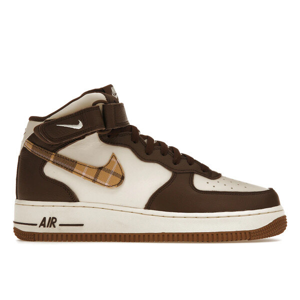 Nike ナイキ メンズ スニーカー  【Nike Air Force 1 Mid \u002707 Brown Plaid】  大きさ US_8(26.0珊) Pale Ivory/Cacao Wow/Pink Bloom