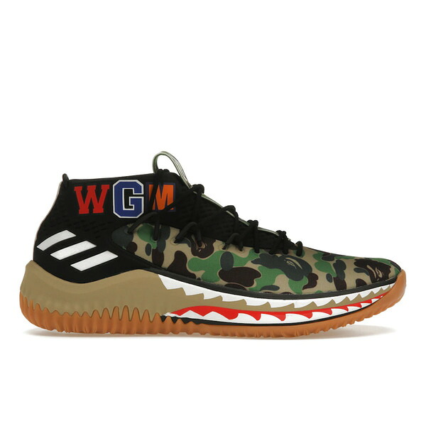 adidas アディダス メンズ スニーカー 【adidas Dame 4 A Bathing Ape Camo】 サイズ US_11.5(29.5cm) Black/Green/Gum|asty