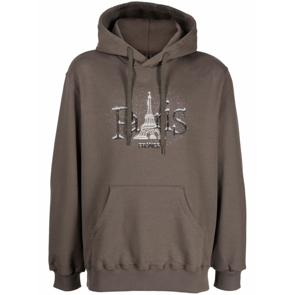 ダブレット メンズ パーカー・スウェットシャツ アウター Graphic-print cotton hoodie Brown｜asty
