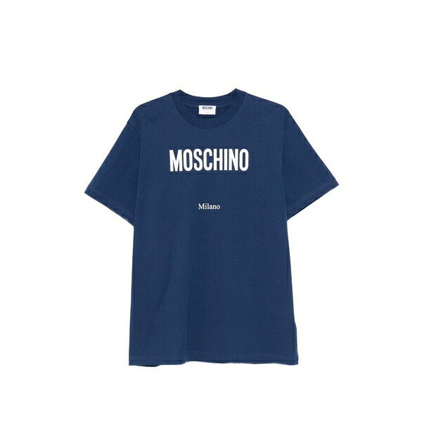 モスキーノ メンズ Tシャツ トップス Logo t-shirt Blue｜asty 45,480円