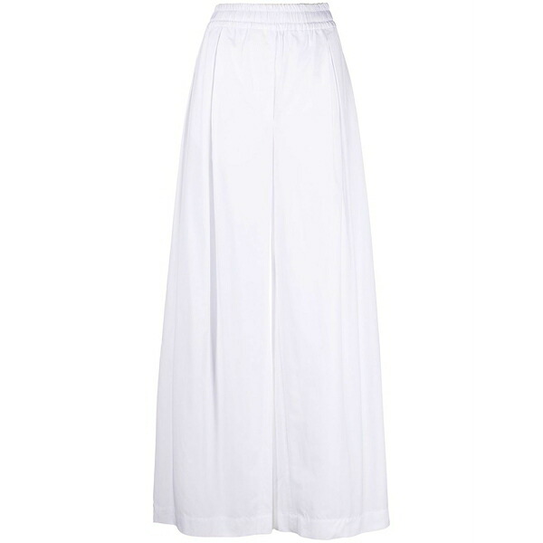 アスペジ レディース カジュアルパンツ ボトムス Wide-leg flared trousers White