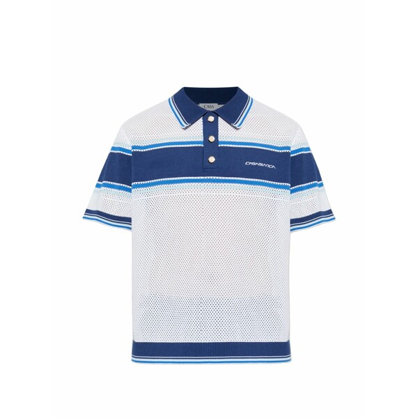 カサブランカ メンズ ポロシャツ トップス Perforated polo shirt White|asty