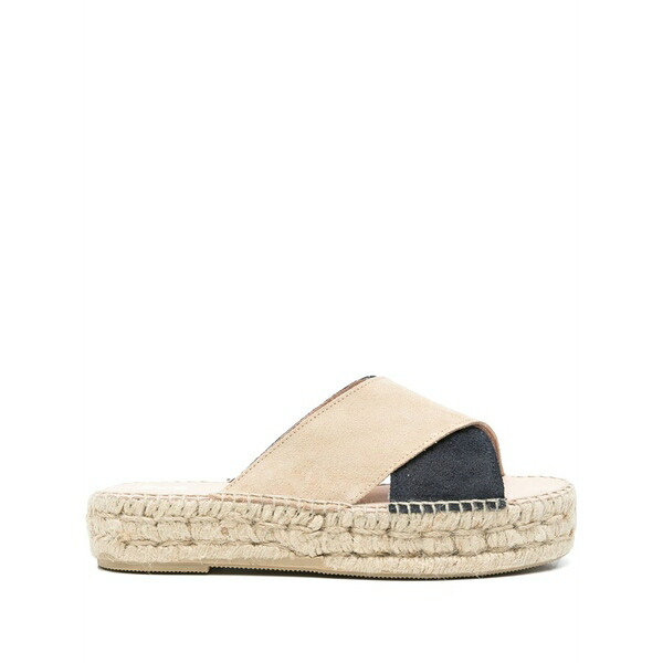 マネビ レディース サンダル シューズ Suede espadrilles Neutrals|asty