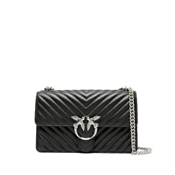 ピンコ レディース ショルダーバッグ バッグ Love bird quilted shoulder bag Black｜asty
