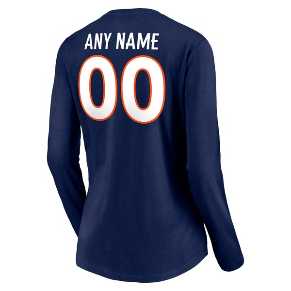 当店在庫してます！ ファナティクス レディース Tシャツ トップス Denver Broncos Fanatics Branded Women's  Team Authentic Personalized Name Number Long Sleeve VNeck TShirt Navy  khaleefashion.com