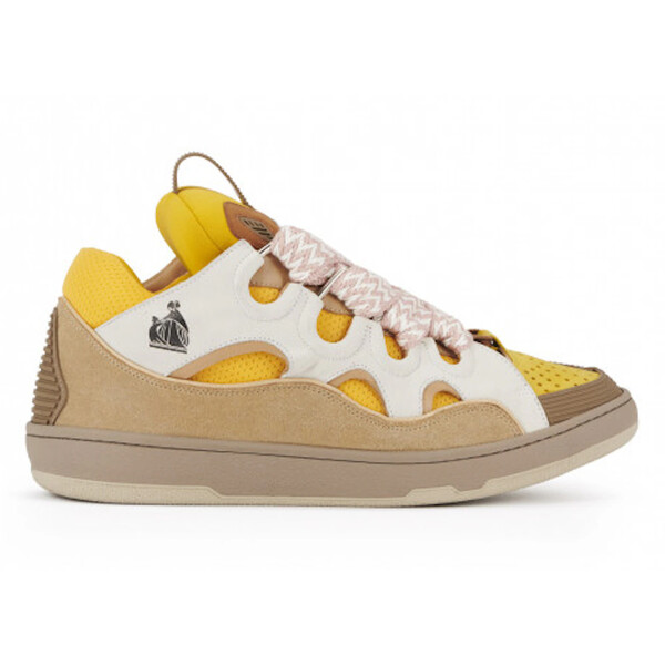 Lanvin ランバン メンズ スニーカー 【Lanvin Leather Curb Beige Yellow】 サイズ US_8(26.0cm) Beige/Ivory/Yellow｜asty