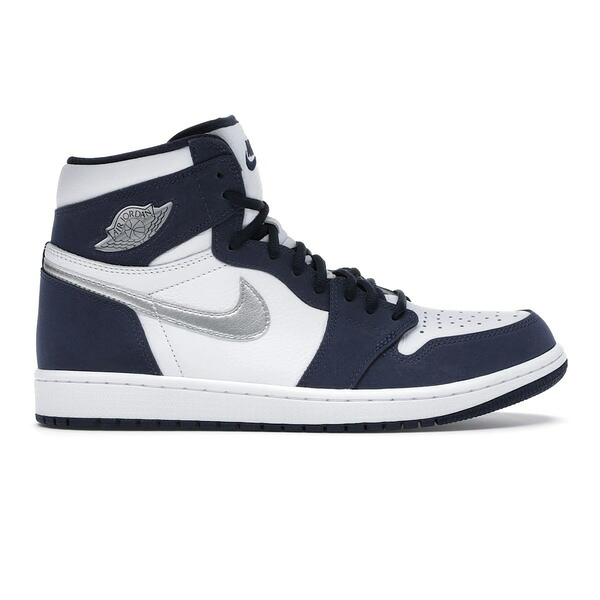 Jordan ジョーダン メンズ スニーカー  【Jordan 1 Retro High CO.JP Midnight Navy (2020)】  大いさ US_10.5(28.5糎) White/Metallic Silver-Midnight Navy 靴-スニーカー