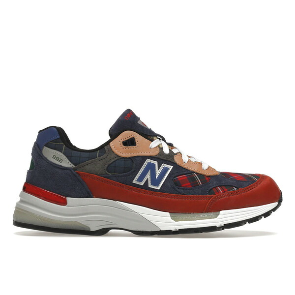 New Balance ニューバランス メンズ スニーカー  【New Balance 992 Plaid Patchwork】  サイズ US_6(24.0cm) Navy/Red