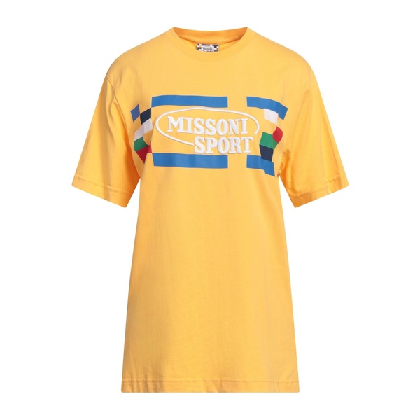 【送料無料】 ミッソーニ レディース Tシャツ トップス T-shirts Yellow|asty
