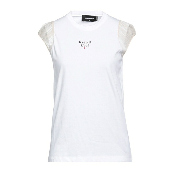 【送料無料】 ディースクエアード レディース Tシャツ トップス T-shirts White｜asty