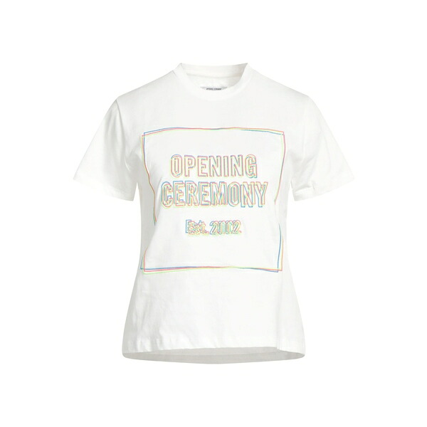 【送料無料】 オープニングセレモニー レディース Tシャツ トップス T-shirts White|asty