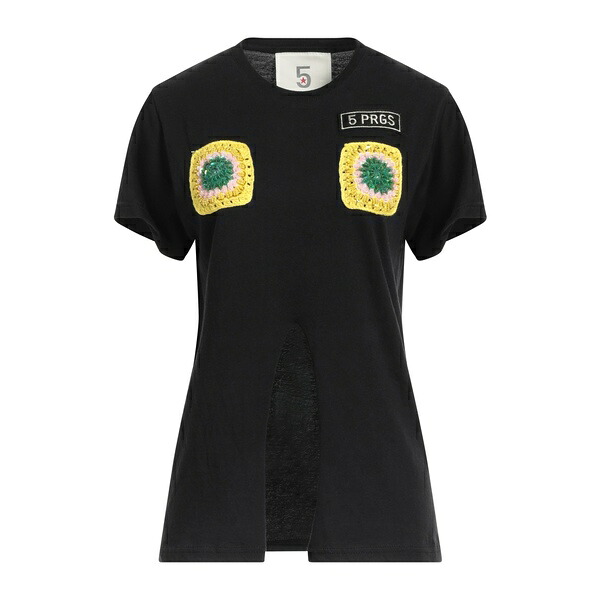 【送料無料】 ファイブ・プログレス レディース Tシャツ トップス T-shirts Black