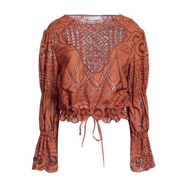 【送料無料】 スペース レディース Tシャツ トップス Tops Brown