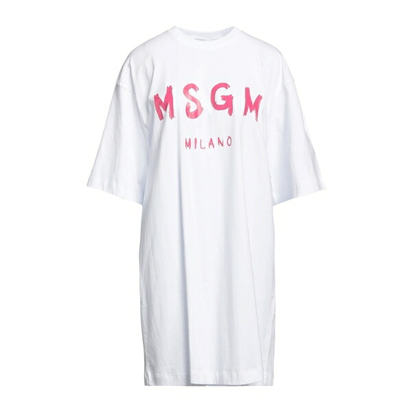 【送料無料】 エムエスジイエム レディース ワンピース トップス Mini dresses White