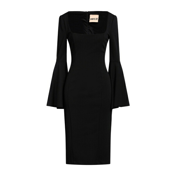 【送料無料】 アニエバイ レディース ワンピース トップス Midi dresses Black｜asty