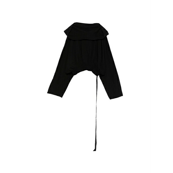 リックオウエンス レディース パーカー・スウェットシャツ アウター Cropped-style hoodie Black