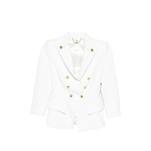 エリザベスフランキ レディース ジャケット＆ブルゾン アウター Button-fastening blazer White｜asty