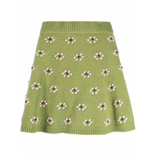 ケンゾー レディース スコート ボトムス Floral-motif wool skirt Green ボトムス-スカート