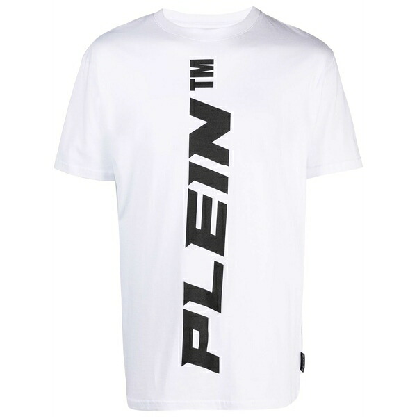 フィリップ飾り気の無い メンズ プルオーバー トップス Vertical logo print t-shirt White