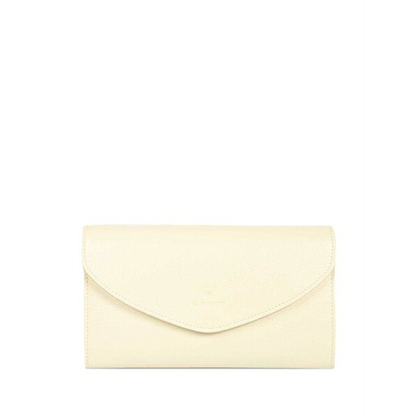 イル ビゾンテ レディース クラッチペダル御徒面子 御徒面子 Bigallo flap leather clutch bag White