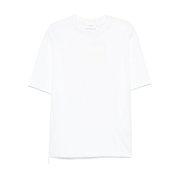 アクセルアリガト メンズ Tシャツ トップス Threaded cotton t-shirt White