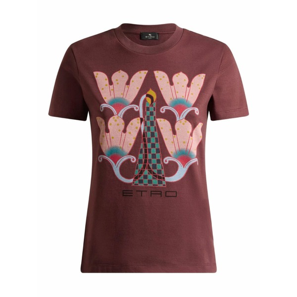 エトロ レディース ティーシャツ トップス Floral-print graphic t-shirt Brown レディースファッション-トップス
