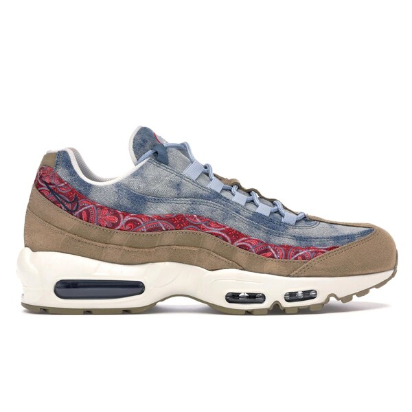 Nike ナイキ メンズ スニーカー 【Nike Air Max 95 Wild West】 サイズ US_9.5(27.5cm) Parachute Beige/University Red-Thunderstorm-Light Armory Blue-Sail-Armory Navy｜asty