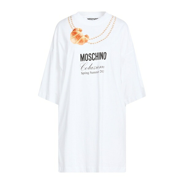 【送料無料】 モスキーノ レディース Tシャツ トップス T-shirts White｜asty