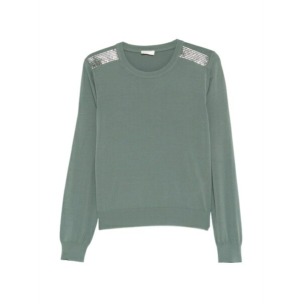 リュージョー レディース ニット&セーター アウター Embellished sweater Green｜asty