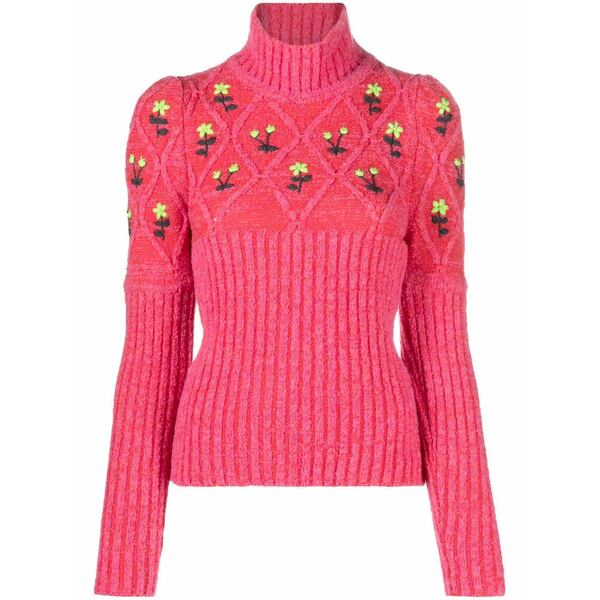 コルミオ レディース 編み物\u0026スウェーター アウター Oma floral-embroidered wool jumper Pink