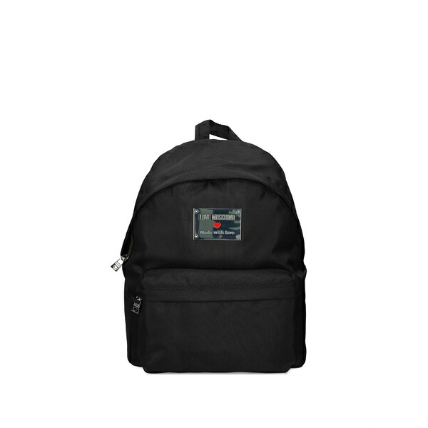 ラブ モスキーノ レディース バックパック・リュックサック バッグ Logo-plaque backpack Black｜asty